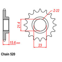 RK Front Sprocket 15T for Yamaha XT600 1988-1989