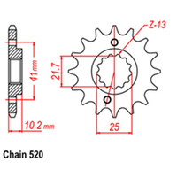 RK Front Sprocket 15T for Derbi 659 Mulhacen Cafe 2006-2009
