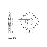 RK Front Sprocket 14T for Kymco VENOX 250 2009-2015