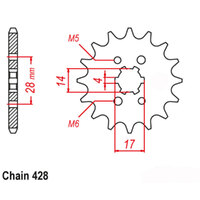 RK Front Sprocket 13T for Honda CRF125FB Big Wheel 2020-2023