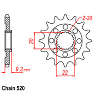 RK Front Sprocket 12T for Kawasaki KX250/KX250A 2018-2019