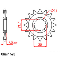 RK Front Sprocket 15T for Kawasaki Ninja ZX6R ABS/ZX636 2013-2018
