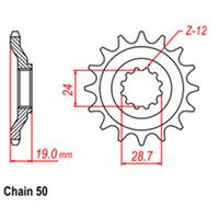 RK Front Sprocket 17T for Kawasaki ZX10 ZX1000 1988-1990