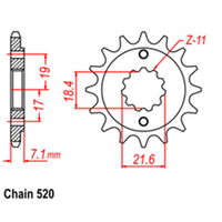 RK Front Sprocket 12T for Honda CBR250R ABS 2011-2014