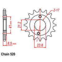 RK Front Sprocket 13T for Honda CRM250 Import 1991-1995