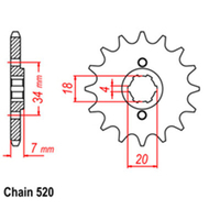 RK Front Sprocket 12T for Honda CD250U 1989-1992