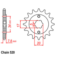 RK Front Sprocket 13T for Honda CRF230L 2008-2012