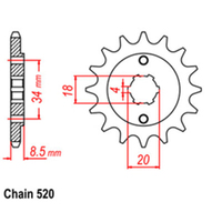 RK Front Sprocket 14T for Honda MR250 1976