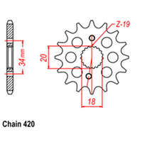 RK Front Sprocket 15T 31-KSE-15