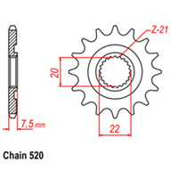 RK Front Sprocket 13T 31-KSR-13
