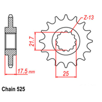 RK Front Sprocket 15T for Honda VFR400 NC30 1989-1993