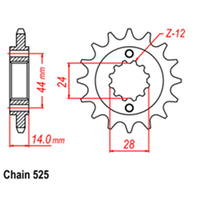 RK Front Sprocket 17T for Honda VT750S 2010-2014