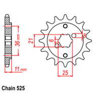 RK Front Sprocket 15T for Honda XBR500 1986