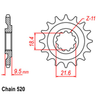 RK Front Sprocket 14T for Honda CR500R 1986-1987