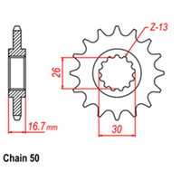 RK Front Sprocket 15T for Honda CB900F Hornet 2002-2009