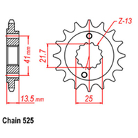 RK Front Sprocket 15T for Honda XL650V Transalp 2002-2007