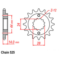 RK Front Sprocket 16T for Honda XRV750 Africa Twin 1990-2003