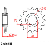 RK Front Sprocket 15T for Honda CBR600F 1997-1998