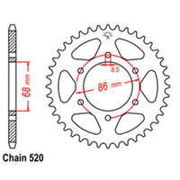 RK 37T Rear Sprocket for Kawasaki Z250 LTD 1984