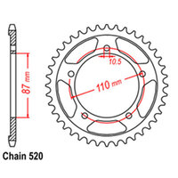 RK 39T Rear Sprocket for Suzuki GSF250 Bandit 1992-1995