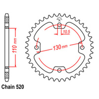 RK 38T Rear Sprocket for Kawasaki KFX450R/KSF450 2011