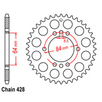 RK 45T Rear Sprocket for Honda CT110 Agric 1993-2009