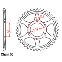 RK 39T Rear Sprocket for Kawasaki ZR550 1983-1984