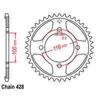 RK 50T Rear Sprocket for Kawasaki KLX140 SW/KLX140A 2008-2020