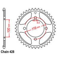 RK Rear Sprocket 51 Tooth 32-056-51