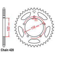 RK Rear Sprocket 44 Tooth 32-121-44