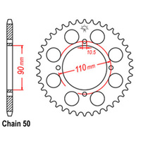 RK 38T Rear Sprocket for Yamaha XS250R 1983