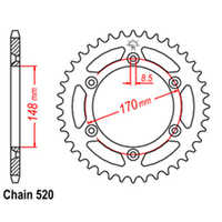 RK 42T Rear Sprocket for Suzuki DR600R Dakar 1986-1989