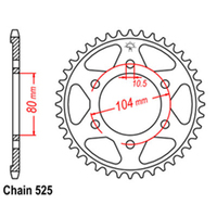 RK 42T Rear Sprocket for Kawasaki ZX10R Ninja ABS 2011-2017