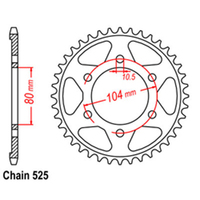 RK 44T Rear Sprocket for Kawasaki ZX9R/ZX900 2002-2003