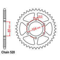 RK 39T Rear Sprocket for Kawasaki GPZ550 1988