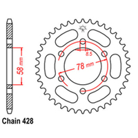 RK 37T Rear Sprocket for Kawasaki KH100 1984-1988