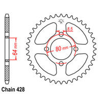 RK 36T Rear Sprocket for Yamaha DT100 Big Wheel 1974-1977