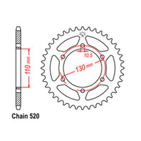 RK 41T Rear Sprocket for Kawasaki ZR550 Zephyr 1990-1997