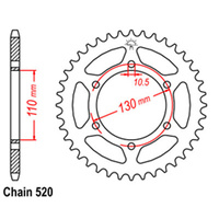 RK 42T Rear Sprocket for Kawasaki Ninja 250 R/EX250J 2008-2012
