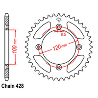 RK 47T Rear Sprocket for Suzuki RM80X 1989-2001