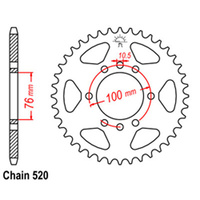 RK 43T Rear Sprocket for Suzuki VL250 Intruder 2010-2017