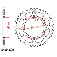 RK 42T Rear Sprocket for Kawasaki KLX650R 1996