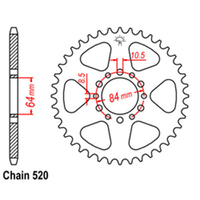 RK 39T Rear Sprocket for Suzuki GSX250S 1985