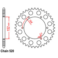 RK 41T Rear Sprocket for Yamaha YZ100 1982-1984