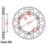 RK 43T Rear Sprocket for Yamaha YZ125 1980-1998