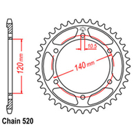 RK Rear Sprocket 44 Tooth 32-307-44