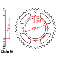 RK 34T Rear Sprocket for Honda CB500F 4 Cyl 1974-1975