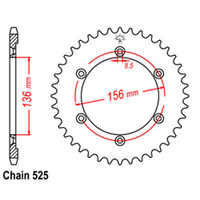 RK 43T Rear Sprocket for Suzuki DR650SE 1996-2021