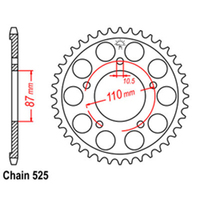 RK 44T Rear Sprocket for Suzuki SV650 1999-2010