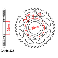 RK 37T Rear Sprocket for Honda CB100 1977-1979